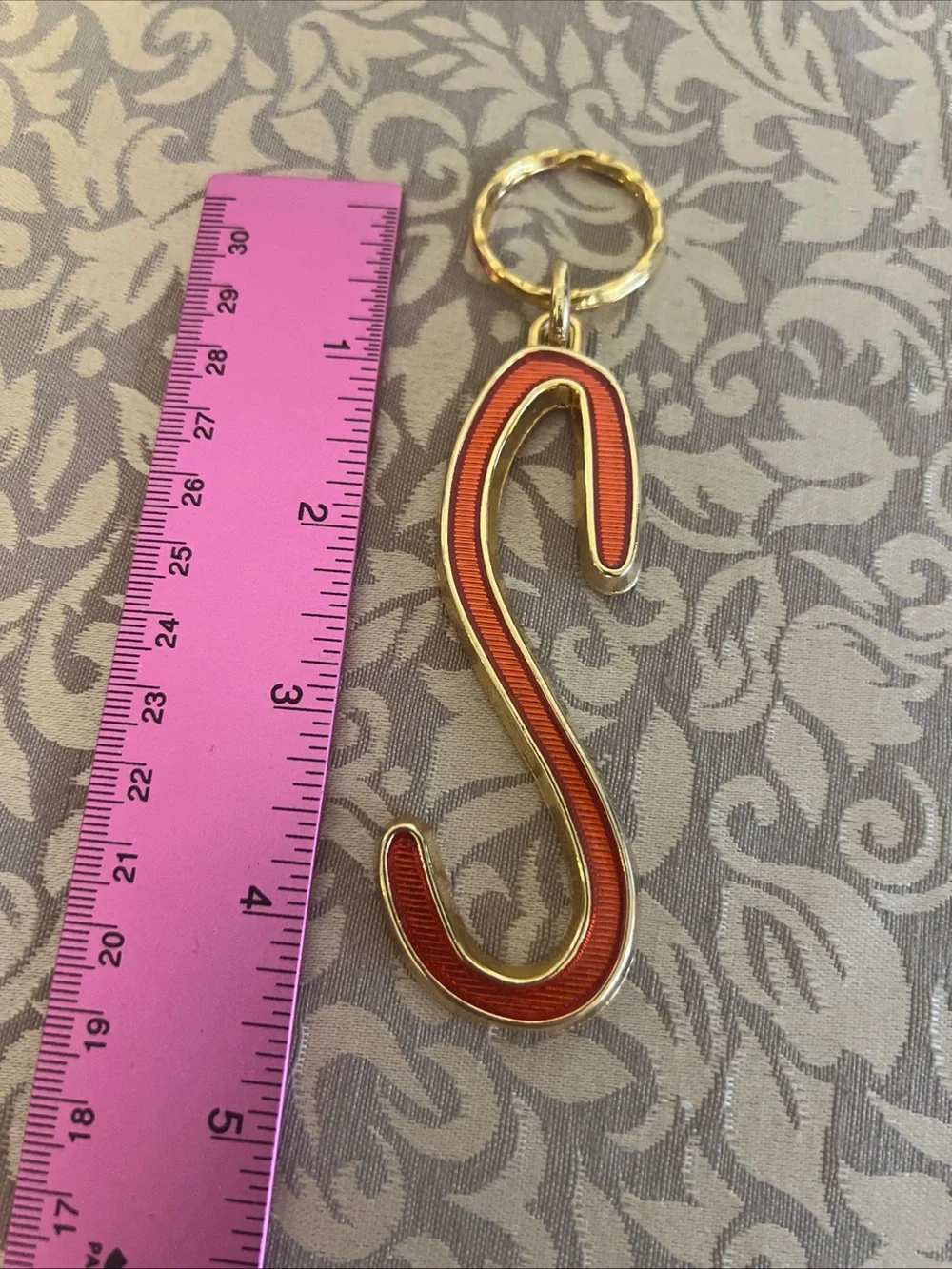 Vintage Keychain Big Metal “S” with crown stamp mark Gift